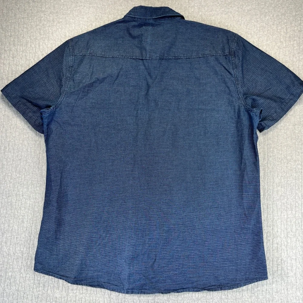Ariat Retro Fit Western Shirt Short Sleeve Button Up Blue Men Large cowboy rodeo